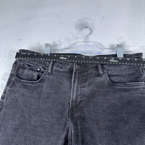 H&M Straight Leg Jeans Women's Size 38/32 High Rise Acid Wash Denim Black - Picture 8 of 13